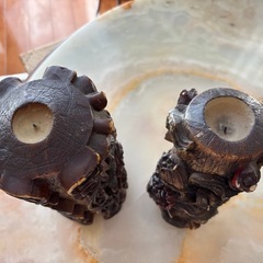 彫刻キャンドル　蝋燭　2点の画像