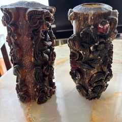 彫刻キャンドル　蝋燭　2点の画像