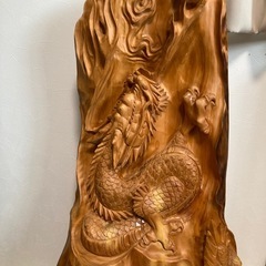 木製　龍　ドラゴン彫刻大型アートの画像