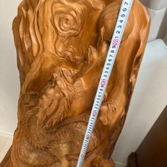 木製　龍　ドラゴン彫刻大型アートの画像