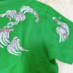 和柄　鯉　グリーン　Tシャツの画像