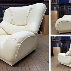 J12　美品！　回転式　シングルソファ　レモンイエローの画像