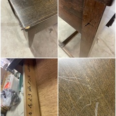 木製机　昭和レトロ机　中古品の画像