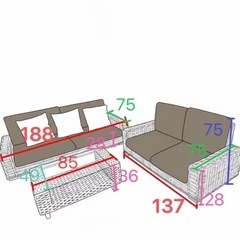 高品質二人掛けソファの画像