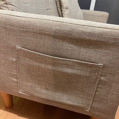 【2人がけ掛け】グレー布ソファの画像