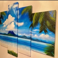 ハンドメイド♡絵画♡海♡大きいサイズの画像