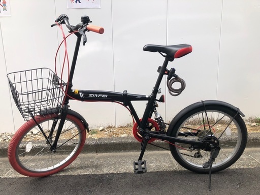 【使用感　少】サスペンション付き折りたたみ自転車
