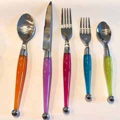 カラフル　カトラリーセット スタンド付き　3セットの画像