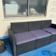 高級ラタン調ガーデンソファー屋外用ソファの画像