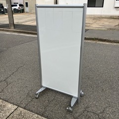 両面ホワイトボード　オフィス用品　オフィス家具　オフィスインテリア　白　キャスター付き　事務所【全体159×80】の画像