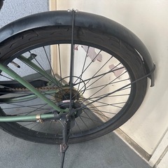 ビーチクルーザータイプ 自転車 26インチ マットグリーン 中古の画像