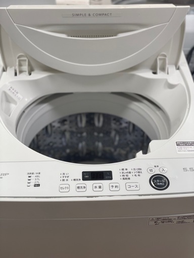 送料・設置込み可　洗濯機　5.5kg SHARP 2021年