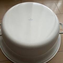 美品 フットバス たらい ホーロー 野田琺瑯 足湯 40cm 取っ手付き ホワイトTA-40の画像