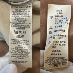 美品 BURBERRY バーバリー レディース半袖トップス レディース半袖シャツ 半袖ポロシャツ 半袖ブラウス 半袖カットソー ベージュ 無地ロゴ 綿コットンCOTTONの画像