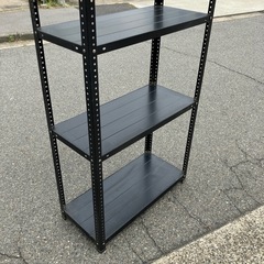 スチールラック　黒　ブラック　家具　事務用品　オフィス用品　オフィス家具　事務所　倉庫収納　収納家具　収納棚【87×39.5高166】の画像
