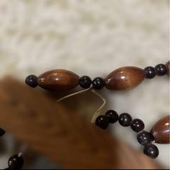 レトロ　ビーズ付き壁掛けミラー　ヴィンテージ　古道具　アンティークの画像