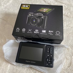 【新品】　デジカメ　5K 7500万画素　ブラック　SD32GB付の画像