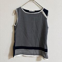 エスピエ ESPIE ノースリーブ ニット カットソー ボーダー コットンの画像