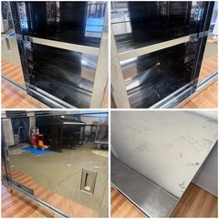 キャビネット調理台 W1000×D600×H800 ステンレス台 作業台 食器庫 引戸付き調理台 業務用 厨房の画像