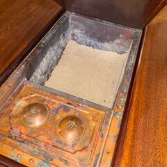 【 囲炉裏テーブル 】 昭和レトロ 古民家 家具 木製 関西 長火鉢 大和火鉢 座卓 炉端 ろばた 食卓 引き出し 民芸の画像