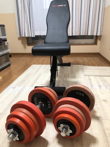 アイロテック25キロダンベル×2 ベンチセット