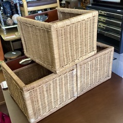 万代店　ラタン　かご　　チェスト収納の画像