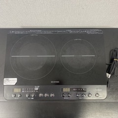 【ご来店限定】＊ アイリスオーヤマ IH2口コンロ　2023年製＊1010-1の画像