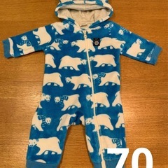 BABY BREEZE クマ柄 フリースロンパースの画像