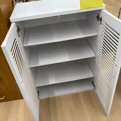 A-317★ジモティ割引あり★【リユースのサカイ野々市店】シューズボックス 白 ホワイト (幅)60cm×(奥行き)35cm×(高さ)84cm ※クリーニング済みの画像