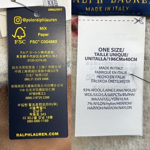 POLO RALPHLAURENポロ ラルフ ローレン大判マフラー大判ストール大判ショール大判スカーフredレッド赤色系 white ホワイト白色ロゴチェック無地毛ウールサイズ縦192横39フリンジ9イタリア製定価28,600円税込レディースメンズユニセックス