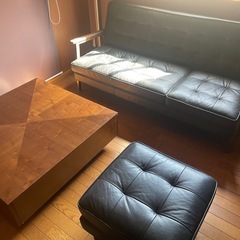 カウチソファーとローテブルセットの画像