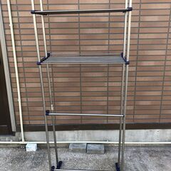 JM20338K) ★大特価★ランドリーラック/収納棚＜幅：約64~100cm 高さ：約170cm 奥行：約32cm＞中古品【取りに来られる方限定】　 の画像