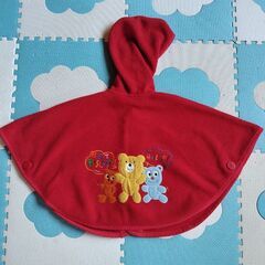 ミキハウス　ケープ　防寒ケープ　赤〈同時購入の方→300円〉の画像