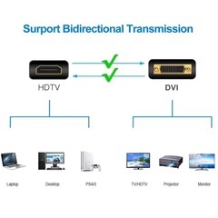 Dvi to hdmi hdtv to dvi 24 + 1オスからオスへhdtvケーブルデジタルビデオケーブルアダプターラップトップの画像