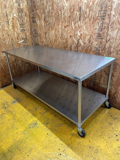 C(7564) マルゼン ステンレス 作業台 キャスター付き W1800D750H800 直接引き取り歓迎 大阪 厨房用 飲食店 店舗用 中古