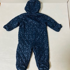【UNIQLO・80サイズ】フード付き　ダウンジャケット　ジャンプスーツの画像