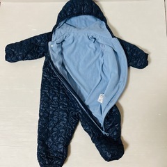 【UNIQLO・80サイズ】フード付き　ダウンジャケット　ジャンプスーツの画像