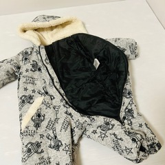 【美品・80サイズ】フード付き　ダウンジャケット　ジャンプスーツの画像
