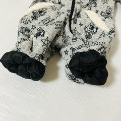 【美品・80サイズ】フード付き　ダウンジャケット　ジャンプスーツの画像