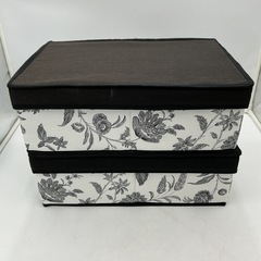 北欧風 蓋付き収納BOX 2個セットの画像