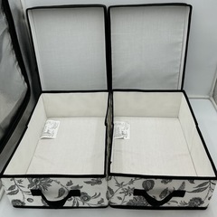 北欧風 蓋付き収納BOX 2個セットの画像