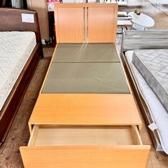 A1639🌟配送♻️設置可能‼️シングルベッドマットレスセット引き出し付き🌟の画像
