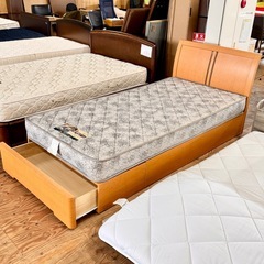 A1639🌟配送♻️設置可能‼️シングルベッドマットレスセット引き出し付き🌟の画像
