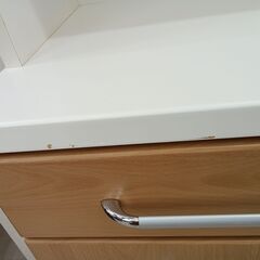 リユースのサカイ栃木店★ジモティ割あり★ NITORI 食器棚 ホワイト×ブラウン W88.5×D45×H191 クリーニング済み TC11033の画像