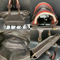 美品 BALLY バリー バリーストライプ トートバッグ レザー メンズレディース　ビジネスバッグ　ブラウンの画像