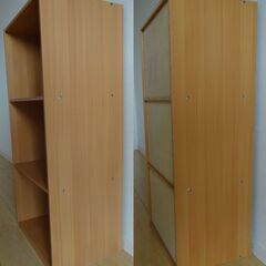 カラーボックス　３段／薄茶（木目調）の画像