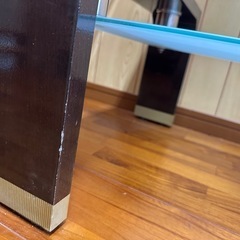 ②ガラステーブル＆イス2脚　セットの画像