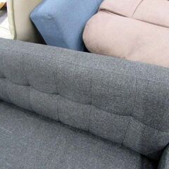 2人掛け 布地 ソファ 幅120×奥行69×高さ68cm グレー系 脚付き コンパクトソファ 2Pソファ 家具 苫小牧西店の画像