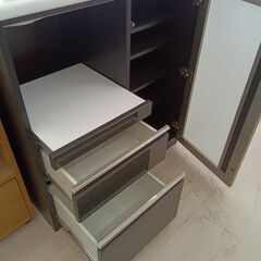 リユースのサカイ栃木店★ジモティ割あり★  レンジ台 ホワイト×ブラック W91×D50×H101 クリーニング済み TC11038の画像