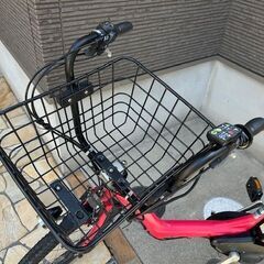 🌈長生きバッテリー8.7Ah　🌈大カゴ仕様！💘ブリヂストン　アンジェリーノ　電動自転車　電動アシスト自転車　20インチ　子供乗せ　101014の画像